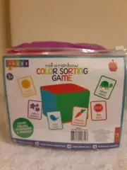 Roll a Rainbow Color Sorting Game Plush Stuffed Cube English/Spanish Set of 4