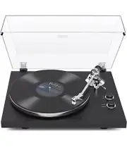 Turntables Belt-Drive Record Player with Wireless Output Connectivity - Black