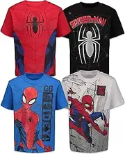 [Marvel] Spider-Man 4 Pack Pullover T-Shirts Toddler to Big Kid