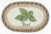Set of 2 Braided Jute Oval Placemat/Trivet/Swatch. BASIL. Earth Rugs.10" x 15"
