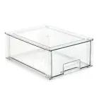 Large Stackable Organizer Drawer (13.5” x 9.9” x 5.4”), Clear Plastic Storage...