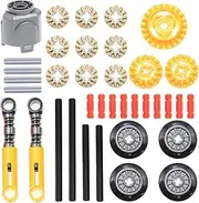 Domoni 37Pieces Technical Parts for Lego Kits Gear Differential Shock Absorber 6.5L Train Wheel Axles Moc Building Set DIY