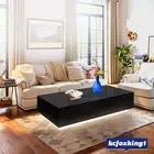 RGB LED Coffee Table Wooden High Gloss 4 Drawer Side Table Living Room Black