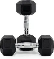 2kg Body Iron Commercial Rubber Hex Dumbbell Pair - Solid Cast Iron Core, Ergonomic Rubber Coating, Non-Slip Grip, Ideal for Home and Gym Workouts