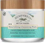Humphreys Nourishing Witch Hazel Cleansing Pads with Aloe, Alcohol Free