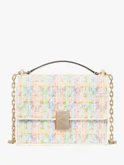 Deco Tweed Chain Shoulder Bag