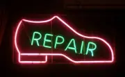 Shoe Repair Shop Business Open 20"x16" Neon Light Sign Lamp Real Glass Wall Door