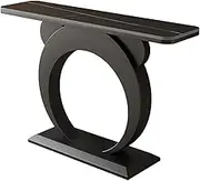 HOLGVE Console Table, Sofa Table, Rock Board Entryway Table, Contemporary Accent Table, Hallway Table, Metal Frames Foyer Table, Behind Couch Table for Living Room(Black,59inch/150cm)