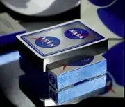 LIMITED EDITION FOIL GILDED NASA Foil “Meatball” Logo Playing Cards- BLACKOUT