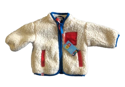 Lego Baby Sherpa Jacket Target Size 0-3 Months White Blue Red (A1)