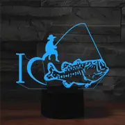 Fishing Shape 3D Colorful LED Vision Light Table Lamp, Crack Touch Version