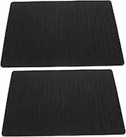 GARVALON 2Pcs Silicone Dish Drying Mat Multi Purpose Heat Resistant Kitchen Coasters Compact Silicone Table Protectors for Dining Cafe Home Use