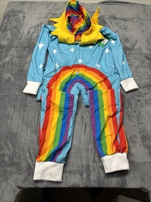 TIPSY ELVES Fleece Sunshine Rainbow One Piece Jumpsuit Adult Unisex Small