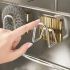 1pc/5pcs Drainage Rack Hook U-shaped Design Space-saving Sponges Holder Adhesive
