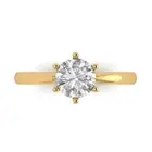 1CT Round Sapphire Wedding Bridal Promise Engagement Ring 14k Yellow Solid Gold