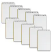 10pc Spirax 563B Reporters Note Pad Notebook Stationery 7mm Ruled 300Pgs Yellow