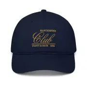 Manchester Footy & Rich Embroidered Organic Cotton Dad Hat Soccer Football Cap