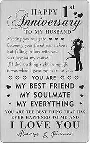 HYHYDHP 1st Anniversary Card Gifts for Him Husband
