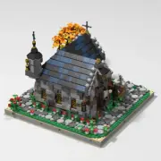 MOC-93482 Medieval Chapel Building Toys Set for Collection 2087 Pieces MOC