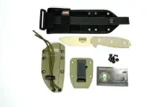 ESEE Knives 3P-MB-DT Tan Full-Tang Fixed Blade Knife Micarta Green MOLLE Sheath