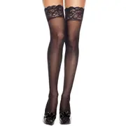 Music Legs Sheer Spandex Lace Top Stockings