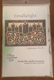 CANDLELIGHT Christmas Quilt Pattern 2 Fabric Applique Quilts 36”x24”
