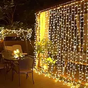 1pc Curtain Light Solar Waterproof Waterfall Fairy Tale Light String, Window Indoor Light for Wedding, Party, Christmas Decorative Light