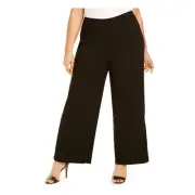 Adrianna Papell Womens Plus 18W Black Wide Leg Tuxedo Pants NWT AB17