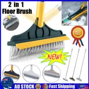 2in1 Toilet Scrubber 120 Degree Floor Scrub Brush Long Handle Bathroom Wiper AF