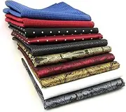 [AVANTMEN] 10 PCS Men’s Pocket Squares Assorted Woven Handkerchief Hanky (12 x 12 S9)