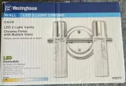 Westinghouse 6307700 Cava 2-Light LED Wall Fixture, Chrome Finish Bubble Glass 2