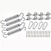 Sun Shade Sail Hardware Fitting accessories Turnbuckles Pad eyes Wire Rope Kit