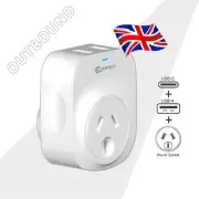 Sansai Surge Protected Travel Adapter USB A & C Port AU/UK Region