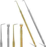 2 in 1 Lash Lift Tool, 2 Pcs Stainless Steel Lash Lift Perm Tool Kit Professional Eyelash Lifting Rods Eyelash Separator Tools for Eyebrow Perming Tinting Curling Extensions Supplies (Gold, Silver)