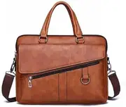 AWOKZA Laptop Shoulder Bag,Laptop Case - Messenger Bag - Carrying Case For Travel,Computer Laptop Bag with Leather Material,Business Bag