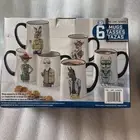 Signature Housewares Inc. 6 - Ceramic Mags 17.5 OZ Set With Animal Design New