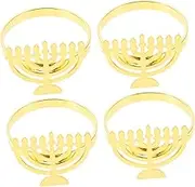 Menorah Style Napkin Holders Jewish Festival Decorations 4pcs Hanukkah Napkin Rings for Elegant Table Setting