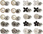 Shirt Button Pins, 20 PCS Rhinestone Pearl Buttons for Cuffs, Collar, Clothing Decoration