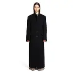 [THE ATTICO] Long Coat in Twill Cloth Black