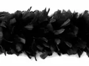 2 Yards - Black Turkey Flat Heavyweight Feather Boa Halloween Burlesque 150 gram