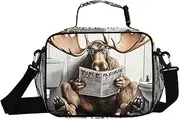 Toilet Moose Funny Insulated Lunch Box for Women Men - Ideal for Work, Picnics - Includes Adjustable Shoulder Strap