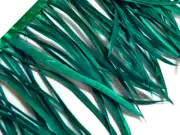 1 YARD - Peacock Green Goose Biots Stripped Wing Wholesale Feather Trim Supply