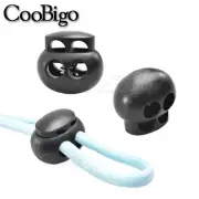 25X Cord Lock Stoppers Toggle Rope Clamp 2 Hole For DIY Face Mask Lanyard Parts