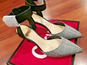 Circus by Sam Edelman Tabitha Womens Ankle Strap Heels Plaid Pumps Shoes Size 8