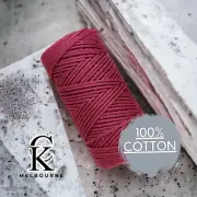5MM 3ply macrame cord 100m CRIMSON 3Strand Twist Craft Cotton Rope Australia