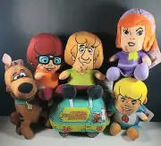 Scooby Doo Set of 6 Plush Lot Fred Velma Daphne Shaggy Scoob! Toys 6" Rare New