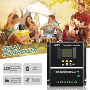 100A MPPT Solar Charge Controller LCD Display 12V 24V 36V 48V Dual USB Regulator