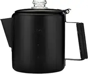 COLETTI Black Bozeman Percolator Coffee Pot — Camping Coffee Pot, Coffee Percolator – America’s Sleekest Percolator – Pure Stainless Steel, NO Aluminum or Plastic (6 Cup)
