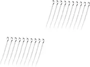 UPKOCH 2sets Stainless Steel BBQ Skewers for Barbecue Flat Hook Kabob Sticks Dishwasher Safe High Temperature Resistant for Meat Chicken and Vegetable Grilling 10pcs*2