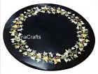 Black Marble End Table Top , Grapes Art Coffee Table Top , Sofa Side Table Top